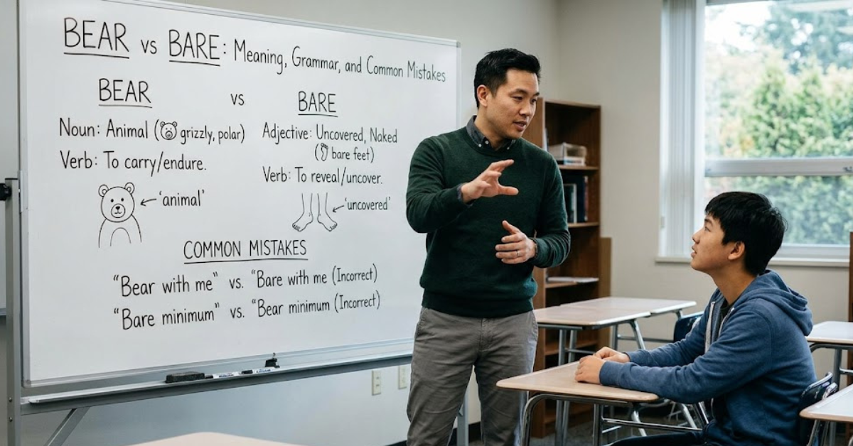 Bear vs Bare Meaning, Grammar, and Usage Guide