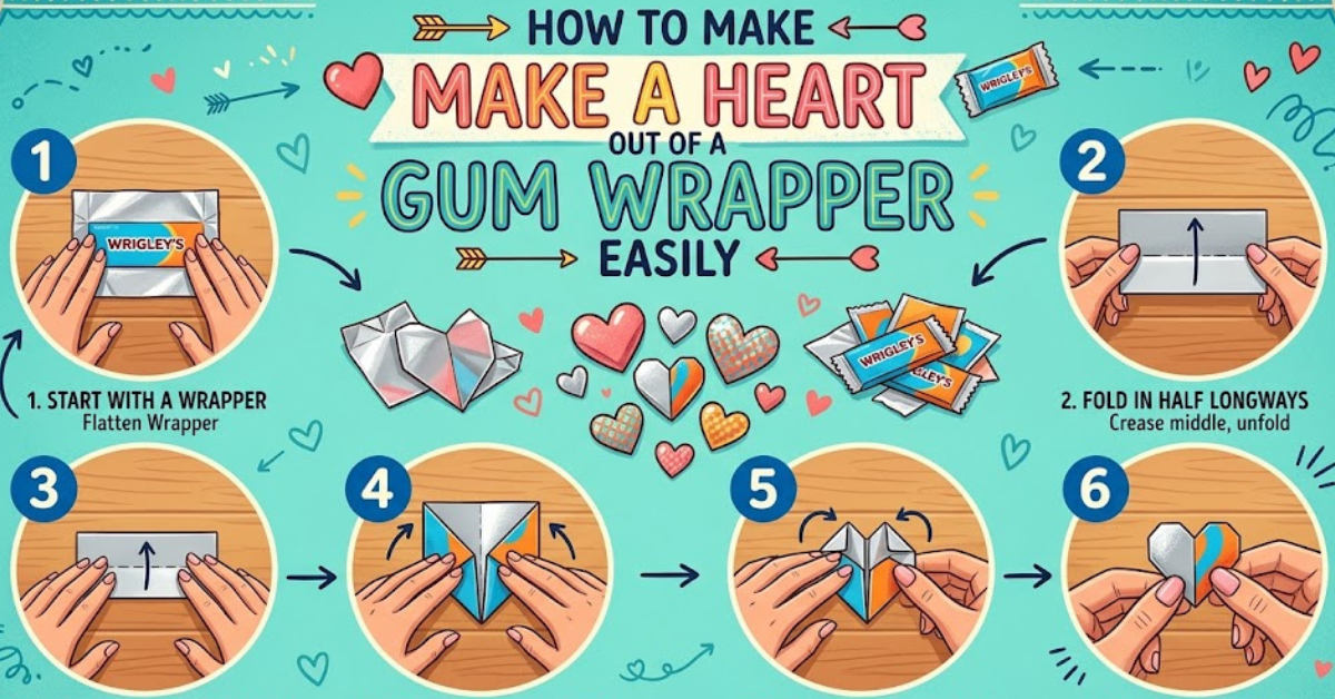 How to Make a Heart Out of a Gum Wrapper Easily