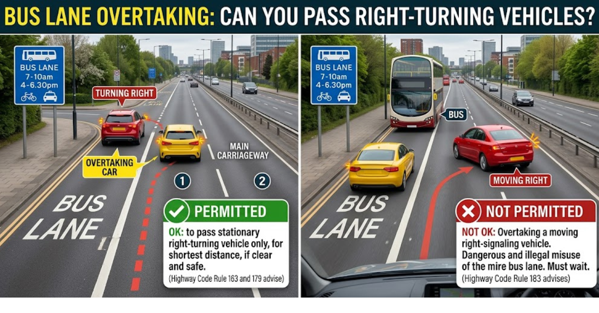 Bus Lane Overtaking: Can You Pass Right-Turning Vehicles?