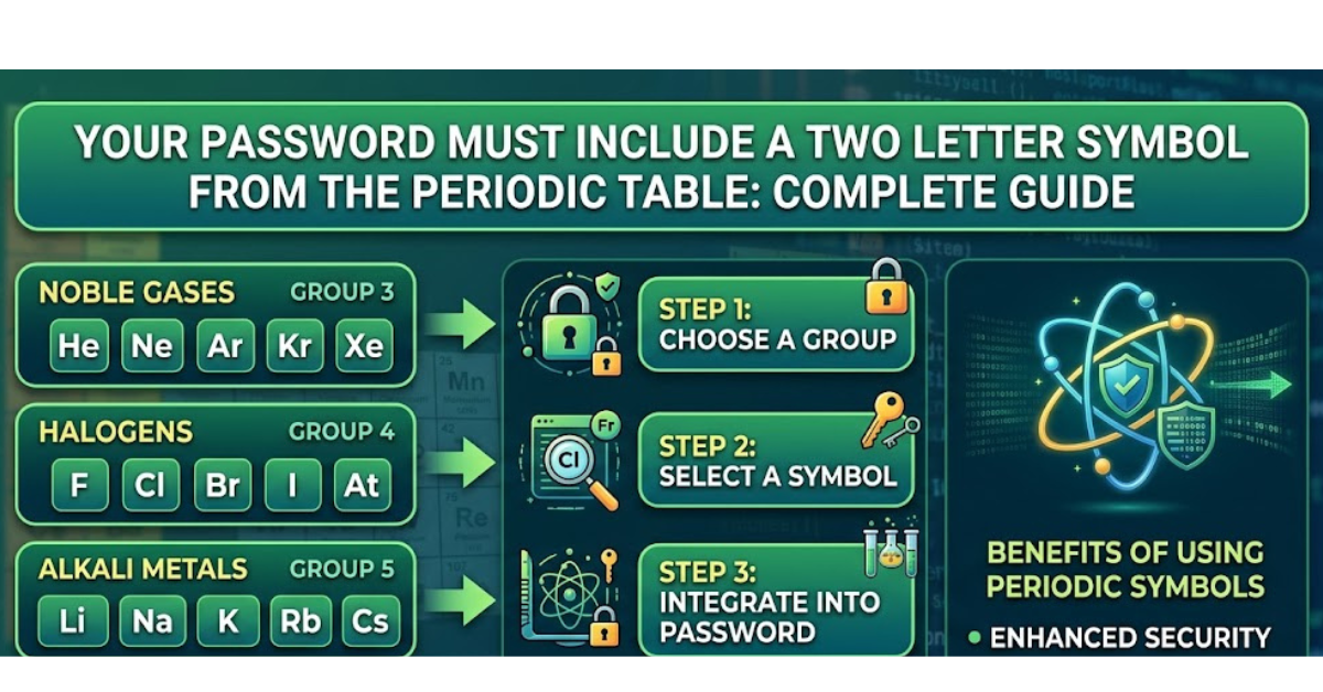 Your Password Must Include a Two Letter Symbol from the Periodic