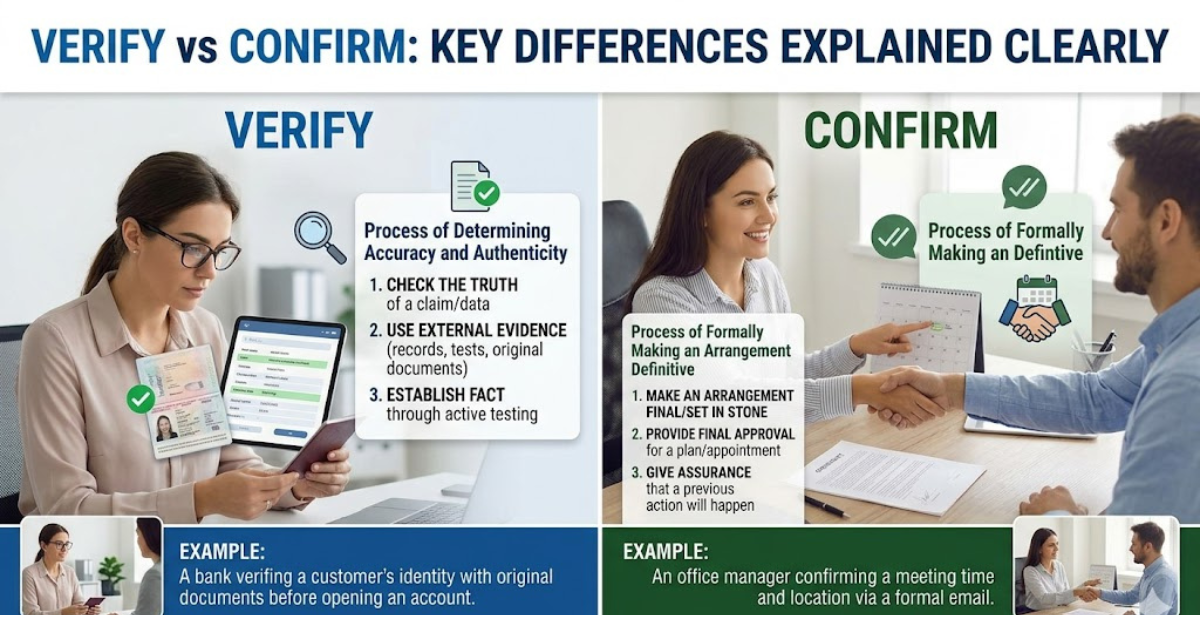 Verify vs Confirm: Key Differences Explained Clearly