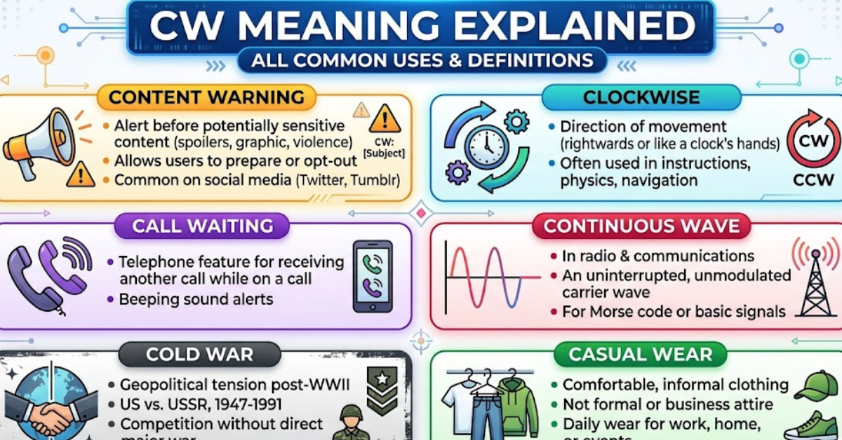CW Meaning Explained: All Common Uses & Definitions